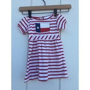 Two Feet Ahead Texas Flag Dress, Red‎ Stripe, 12 Months